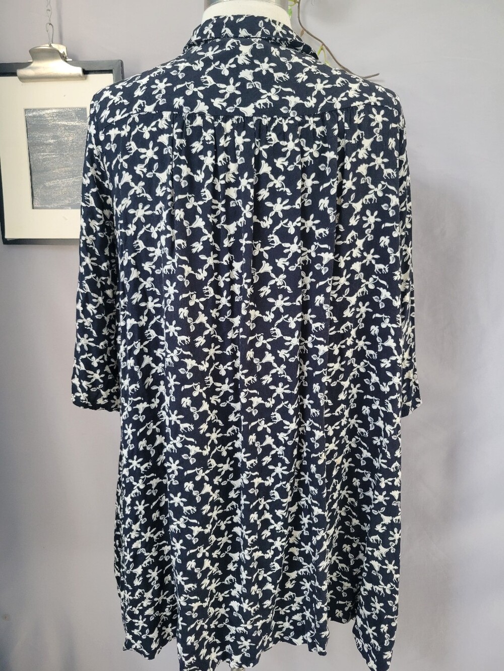 Ba&Sh Cocea A Line Mini Floral Dress Black White 3 or US 10 or L - Picture 9 of 14
